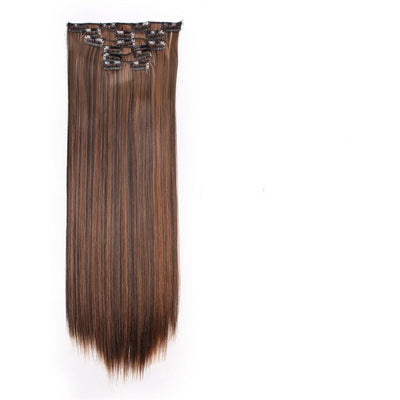 16 Clips Long Straight Synthetic Clips in Hair Extensions