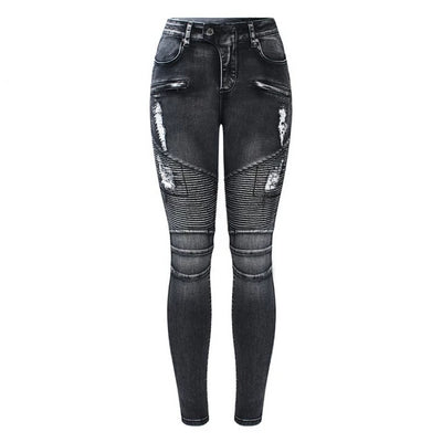 Women`s Mid High Waist Stretch Denim Skinny