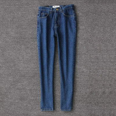 Hgh waisted jeans blue casual pencil trousers