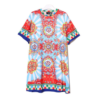 Summer Women Black Floral Printed Beach Dress