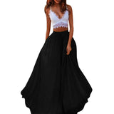 Women's Fashion Spring Summer Casual Solid Color maxi long Skirts
