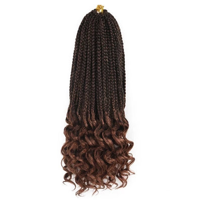 Crochet Hair Box Braids Curly Ends Ombre Synthetic Hair