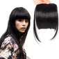 Natural Black Brown Neat Front Clip In Hair Bangs