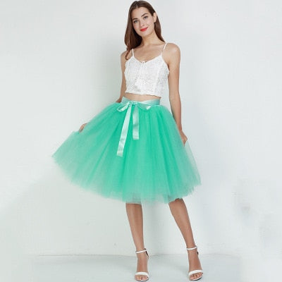 Knee Length Tulle Tutu Women Skirt