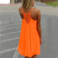 Spaghetti Strap Chiffon Hollow Out Backless Sun Dresses