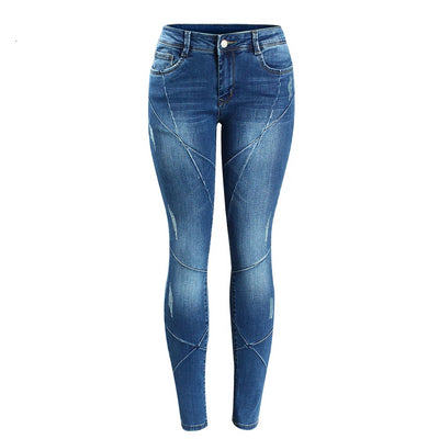 Women`s Crossing Line Patchwork Stretch Skinny Pants