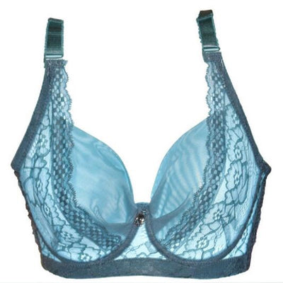 Ultra-thin cup lace mesh push up bra