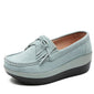 Platform Loafers Ladies Elegant Genuine Leather