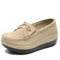Platform Loafers Ladies Elegant Genuine Leather