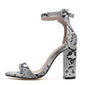 Women Ankle Strap Sandals Snake Print Square heel