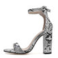 Women Ankle Strap Sandals Snake Print Square heel