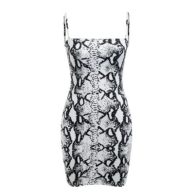 Knitted Snake print short sun dress