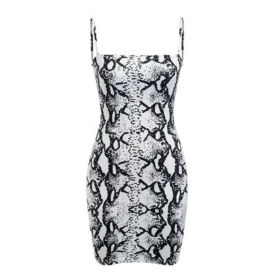 Knitted Snake print short sun dress