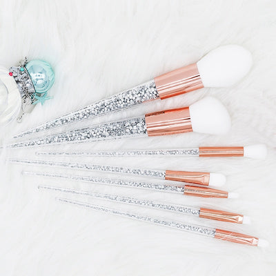 Sliver Diamond Unicorn Crystal Makeup Brushes Set
