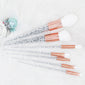 Sliver Diamond Unicorn Crystal Makeup Brushes Set