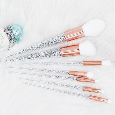 Sliver Diamond Unicorn Crystal Makeup Brushes Set