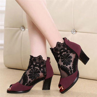 Women Sandals Square High Heel