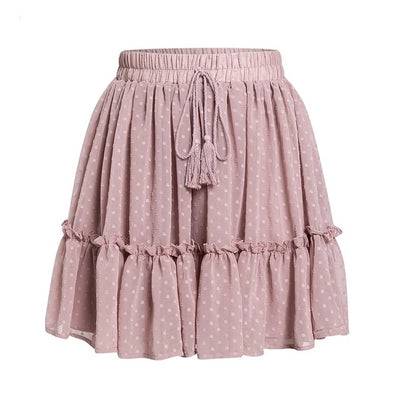 Simplee Casual polka dot mini women skirt
