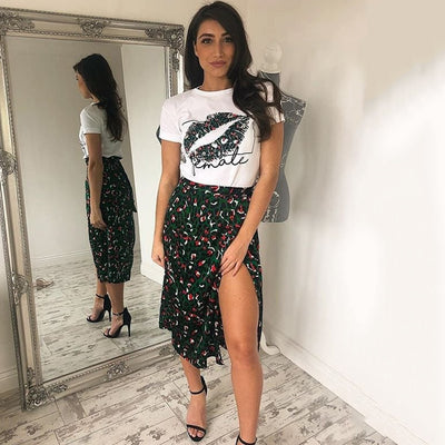 Vintage Leopard Print Long Skirts