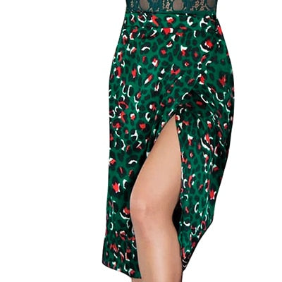 Vintage Leopard Print Long Skirts