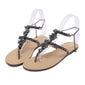 Women Shoes Rhinestones Chains Thong Gladiator Flat Sandals