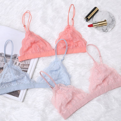 Floral Lace underwear Triangle Cups Unlined Brassiere