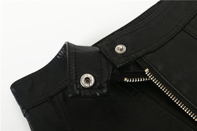 Women Skirt PU Leather Mini Skirt