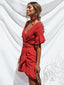 Ruffled Mini Women Tunic Red Sundress