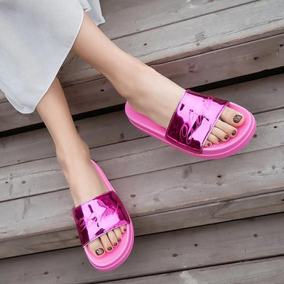 Women Shoes Crystal Diamond Bling Beach Slides
