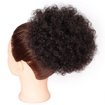 Ponytail Chignon Hair Extensions Synthetic Puff Afro Short Kinky Curly