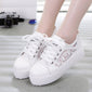 Summer casual ladies shoes cutouts lace canvas hollow