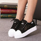 Summer casual ladies shoes cutouts lace canvas hollow
