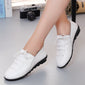 Spring lace-up pleated genuine leather flats shoes