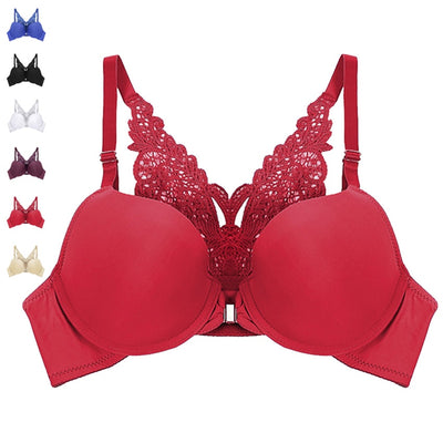 Lace Bra For Women Front Closure Push Up