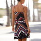 Printed O-Neck Beach Bodycon Mini Camis Sun Dresses